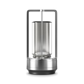 PRIDOLA Crystal Cordless Table Lamp - Rechargeable LED Desk Lamp with Dimmer, 3 Brightness Levels, Swedish Design for Home, for Office, Kitchen or Bedroom (Silver)