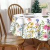 Spring Tablecloth 60x60 Inch Round, Wild Flowers Seasonal Summer Table