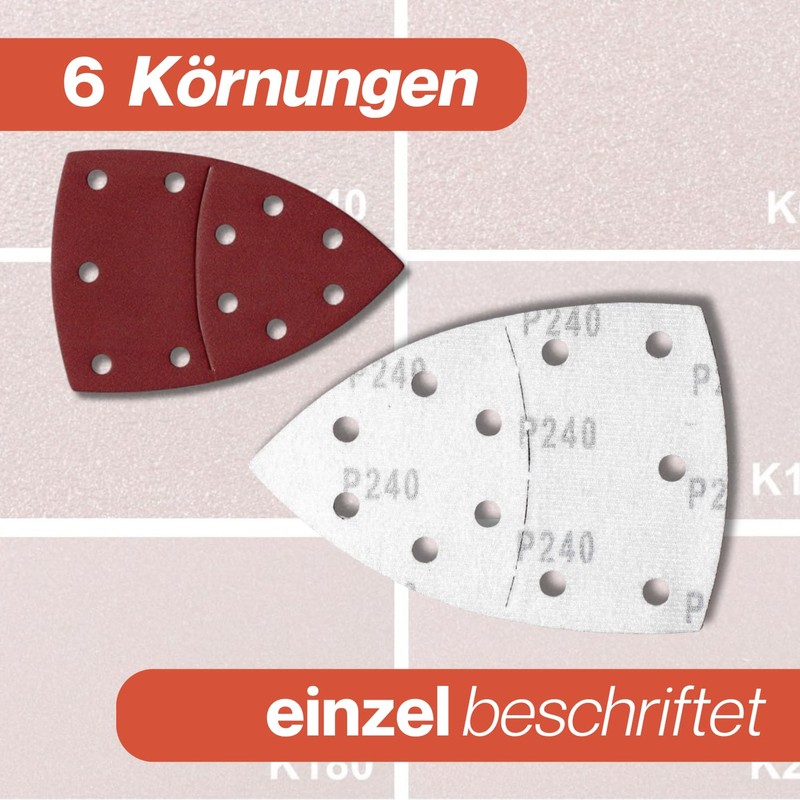 Klett Prio Sanding Triangles Mix, 60 Sheets, 105 x 152