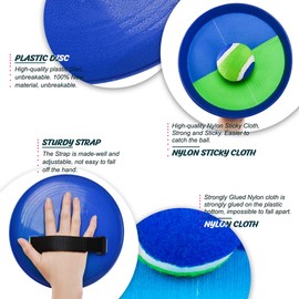 EVERICH TOY Catch Ball Game for Kids-Toss and Catch Games Lawn Game-Upgraded Version Outdoor Paddle Balls Toys for Kids/Family, Boys and Girls Gifts(2 Rackets,2Balls,1 Bag)