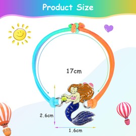 flintronic Mermaid Bracelet Set, Kids Bracelet Girl's Rainbow Rope Bracelet, Girls' Jewelry Dress Up Bracelet, Perfect for Princess Birthday