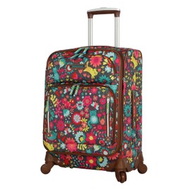 Lily Bloom Luggage Carry On Expandable Design Pattern Suitcase For Woman With Spinner Wheels (Playful Garden, 20in)