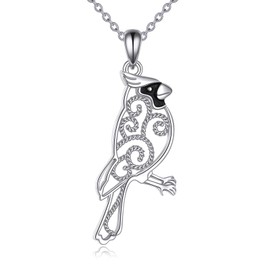 VONALA Halskette mit rotem Kardinal 925 Sterlingsilber Vogel-Halskette filigraner Schmuck Kardinal-Geschenke für Frauen zum Geburtstag