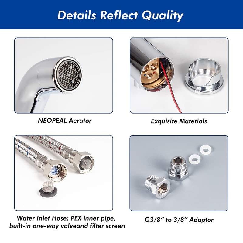 TUSEE Manual and Automatic Faucet, Touchless Bathroom Faucet with One