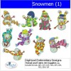 Threadart Embroidery Design Set - Snowmen(1) - 10 Designs -