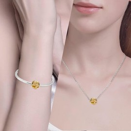 NUNUYAYA Women's Charm Pendant for Bracelet 925 Sterling Silver Elephant Leaf Butterfly Car Dangle Charms Beads Fits Bracelet Necklace Charm Pendant for European Bracelets Women Girls, Silver, Cubic