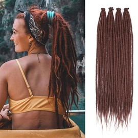 22" Thin 0.6cm Dreadlocks Extensions Synthetic Crochet Braided Hair Backcombed Dreads Extensions
