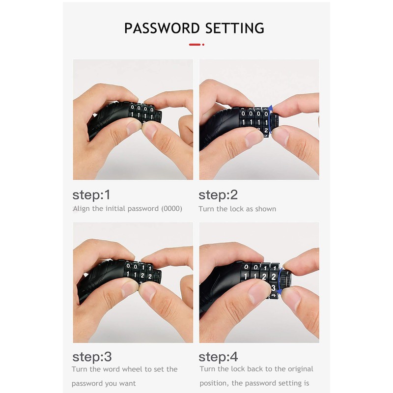 Jingming Bicycle Lock, Combination Code Lock, Mini Portable Can Be