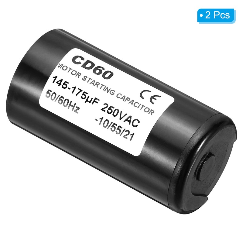 PATIKIL Motor Start Capacitor, 2 Pack 145-175uF/Mfd 250VAC 50/60Hz CD60