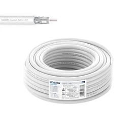EDISION ICX-10 Coaxial Cable 10 m, Antenna Cable 130 dB Indoor PVC White, Steel/Copper Inner Conductor CCS, SAT Cable, Suitable for DVB-S2, DVB-T/T2, DVB-C, BK Systems, CCTV, Ring 10 m