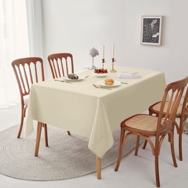 Romanstile Rectangle Tablecloth - Waterproof and Wrinkle Resistant Washable Polyester Table Cloth for Kitchen Dining/Party/Wedding Indoor and Outdoor Use (60 x 102 inch, Beige)