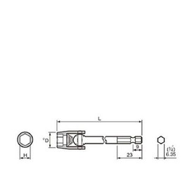 Nak 3BU0810 Universal Driver Socket Insertion 0.25 x 0.3 inches (6.35 x 8 x 100 L)