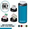 TheChewzie Universal 4‑in‑1 Can Cooler with Hidden Storage - Fits Slim Cans, Regular Cans, Bottles and More - Insulated Stainless Steel - Americana Collection