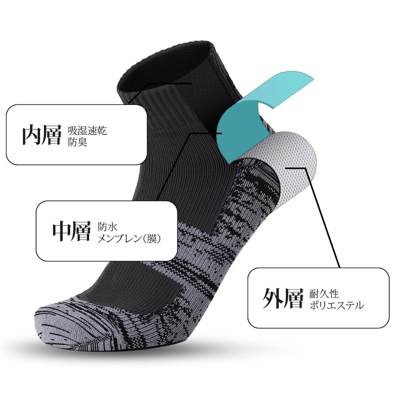RANDY SUN Waterproof Socks, Fully Waterproof, For Fishing, Skiing, Commuting,