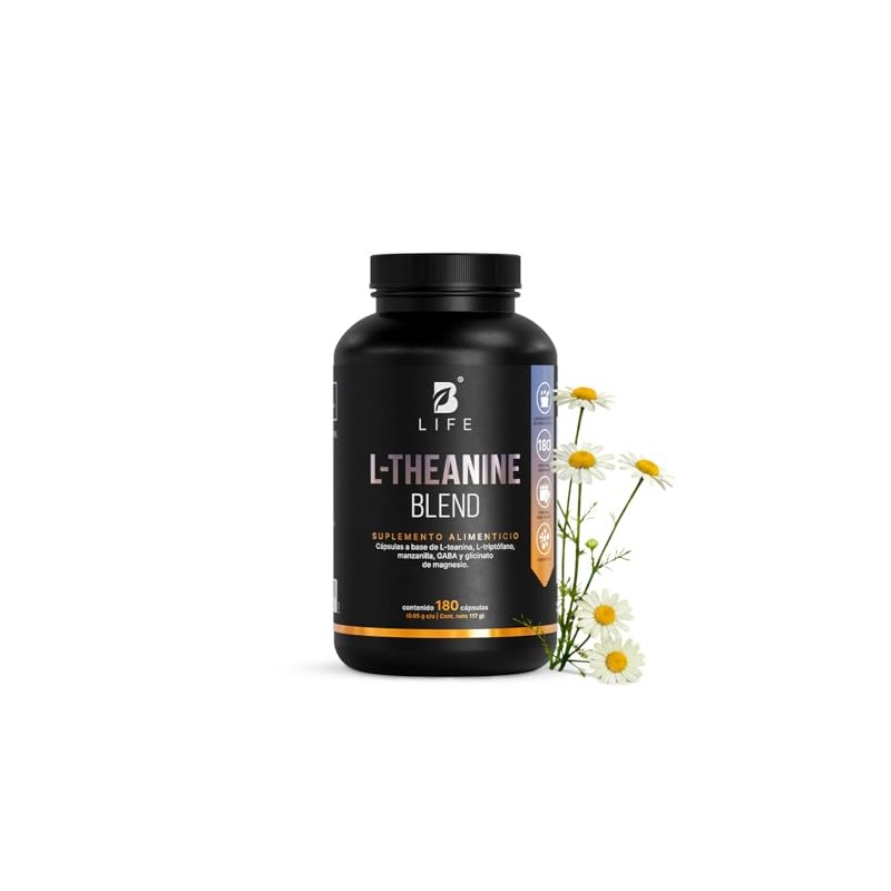 Life Teanina 180 Cápsulas Potenciada Glicinato Magnesio Gaba Manzanilla Descanso