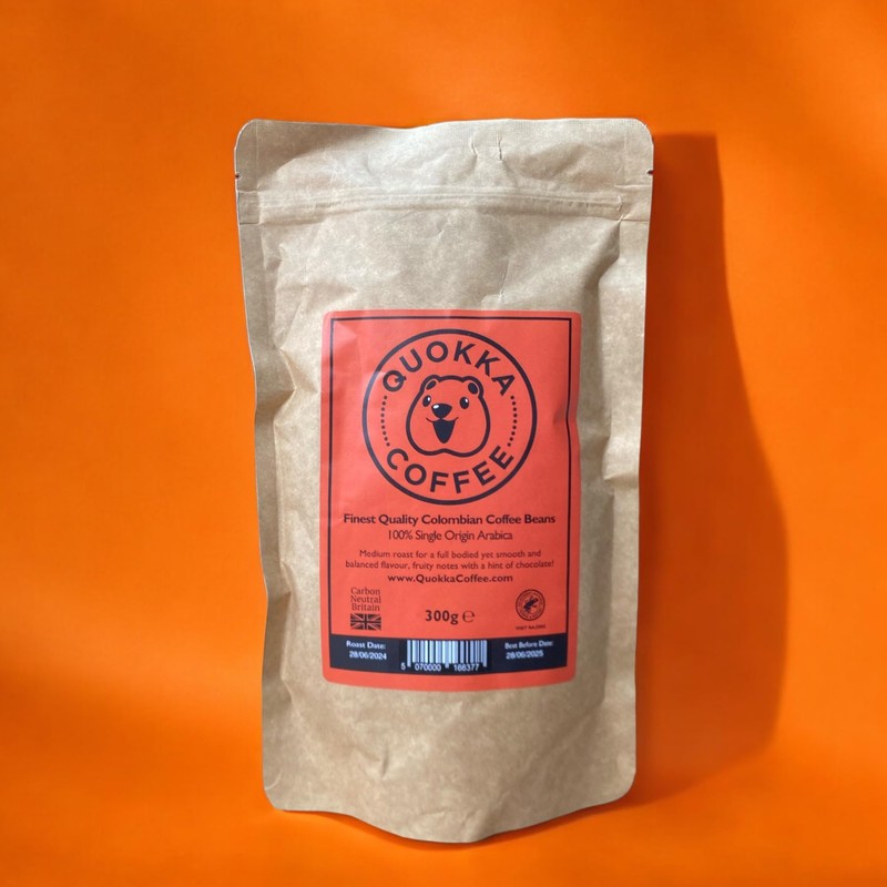 Quokka Coffee 250g Ground Coffee Resealable – 100% Colombian Arabica,
