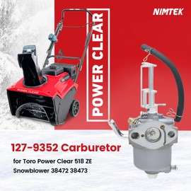NIMTEK 127-9352 Carburetor for Toro Power Clear 518ZE 518ZR Snowblower 38472 38473 38274 Models Replace 127-9053