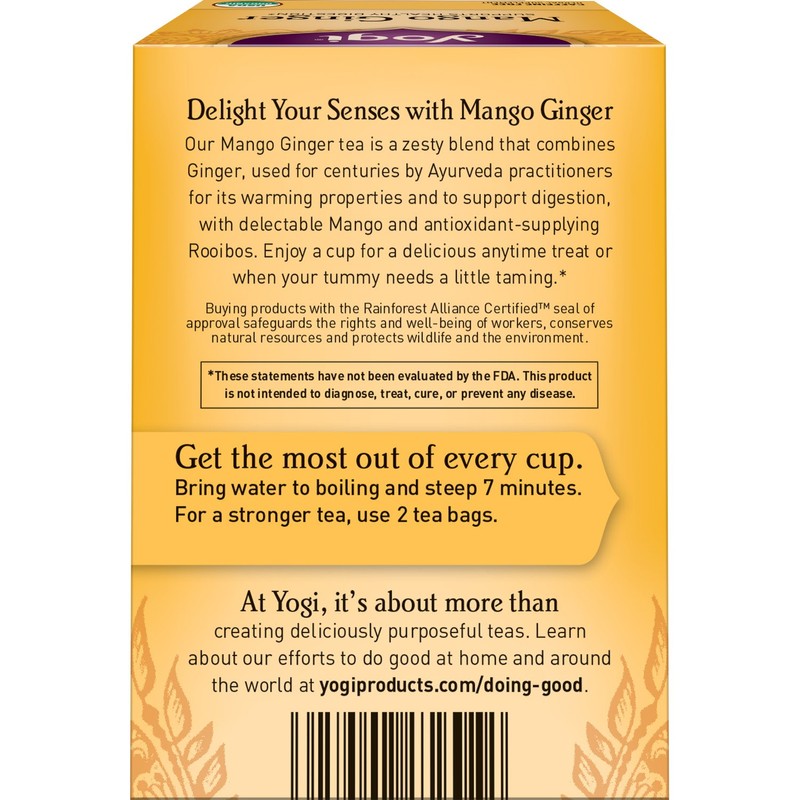 Yogi Tea - Mango Ginger (6 Pack) - Supports Healthy