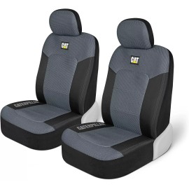 Caterpillar MeshFlex Automotive Seat Covers for Cars Trucks SUVs Set of 2 - GRAY