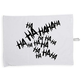 Hippowarehouse Creepy Laugh Hahaha Tea Towel Eco Printed Dish Cloth Kitchen accessory 50cmx70cm 100% Cotton