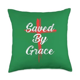 Saved By Grace Christian Themed Apparel VBS Crew Saved by Grace Armor of God Christian Themed Apparel Cross Throw Pillow, 18x18, Multicolor