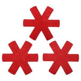 uxcell Pot and Pan Protectors, Set of 3, 3 Different Size Pot Separator for Stacking Felt Pan Protectors Dividers for Glass Ceramic Plates Cookware, Red