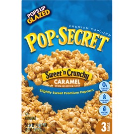 Pop Secret Popcorn, Sweet 'n Crunchy Caramel Microwave Popcorn, 2.64 Oz Bags, 3 Count, Pack of 6