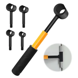 Door Hinge Adjustment Tool 4-in-1 Multi-Size, Durable Stainless Steel Hinge Gap Adjustment Wrench for Residential & Commercial Use, Easy Fix Sticky Doors (Yellow)