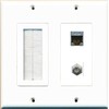 RiteAV Brush Coax Shielded Cat6 Wall Plate White
