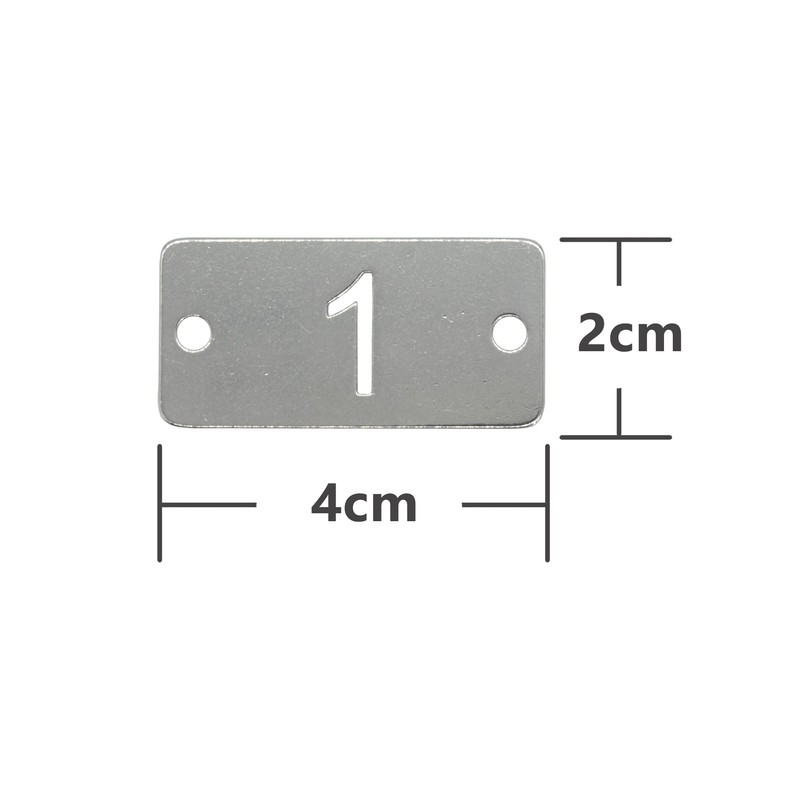 Rectangle Metal Hollowed Numbered Tags Stainless Steel Number Tags Key