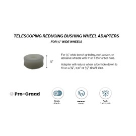 Bench Grinder Arbor Adapter Wheel Bushings, Reducing Bushing Arbor Adapters for 3/4" Thick Bench Grinding Wheels with 1-1/4” or 1” Hole, Arbor Adapter Reduces to ¾”, 5/8”, ½” Shaft Sizes