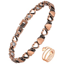 Jecanori Copper Magnetic Ankle Bracelet for Women With 3800 Gauss Neodymium Magnet, Adjustable with Sizing Tool