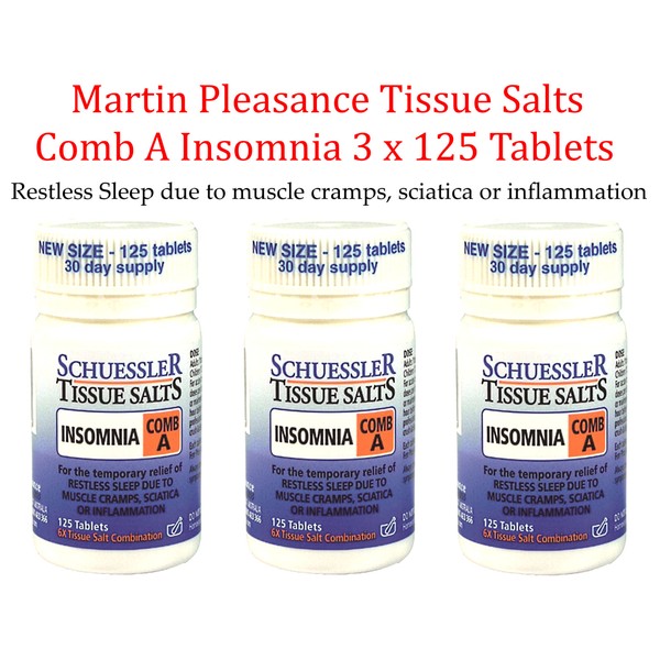 Martin & Pleasance COMB A Insomnia Schuessler Tissue Salts Cramps 3 x 125 Tabs