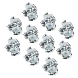 Gedotec Drive-in nut, wood threaded insert for attaching, press-in nut for adjusting screws and adjustment screws, H8045, thread M8, galvanised steel, pack of 10, threaded sleeves for hammering in