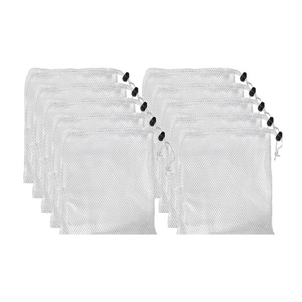 10 pcs Mesh Drawstring Bags,Storage Mesh Bags with Cord Lock,Mesh