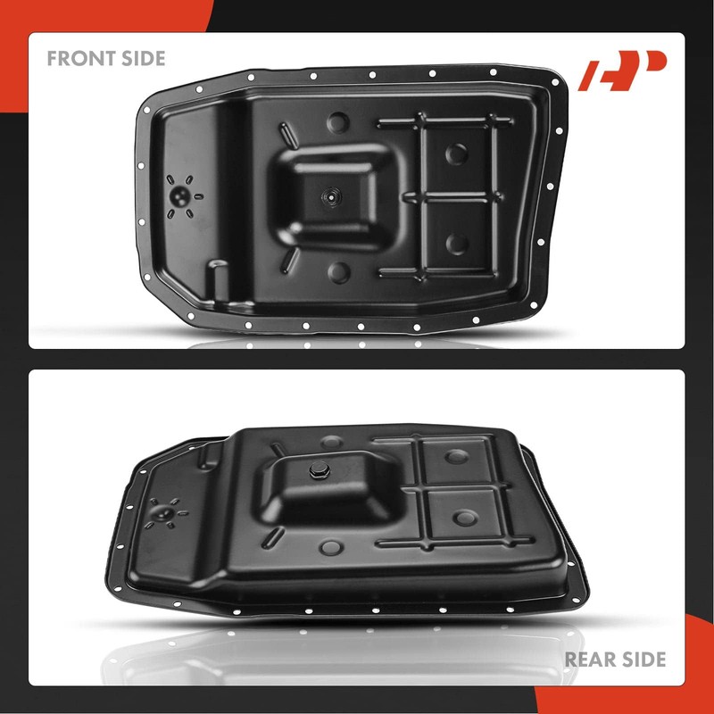 A-Premium Transmission Oil Pan with Drain Plug Compatible with Ford