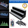 31" 3 Step Tier LED Lighted Shelves Illuminated Liquor Bottle