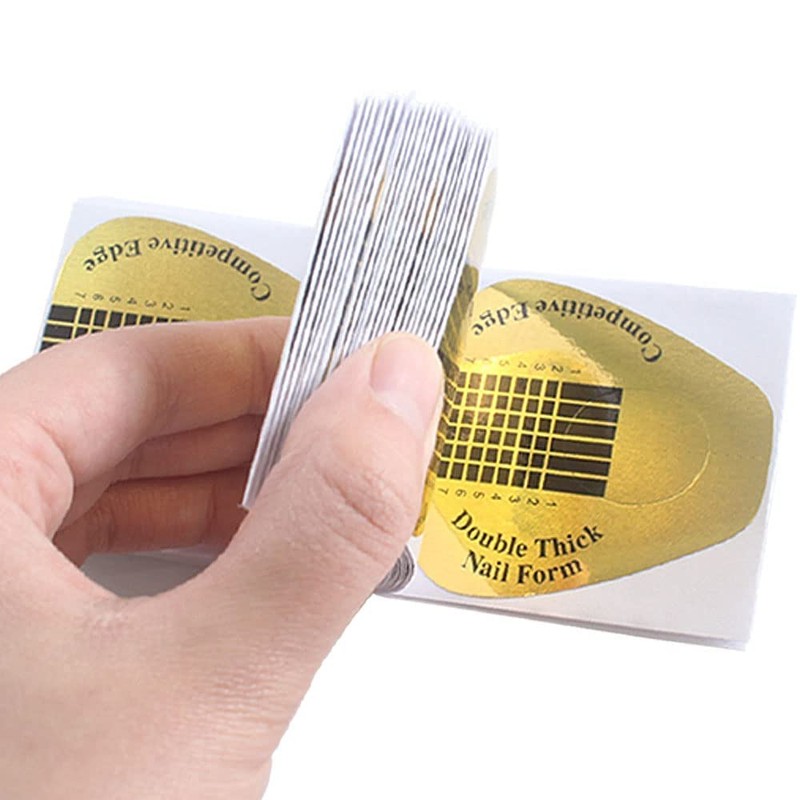 VNC 200Pcs Acrylic Nail Forms Sticker, Thick Nail Art Tips