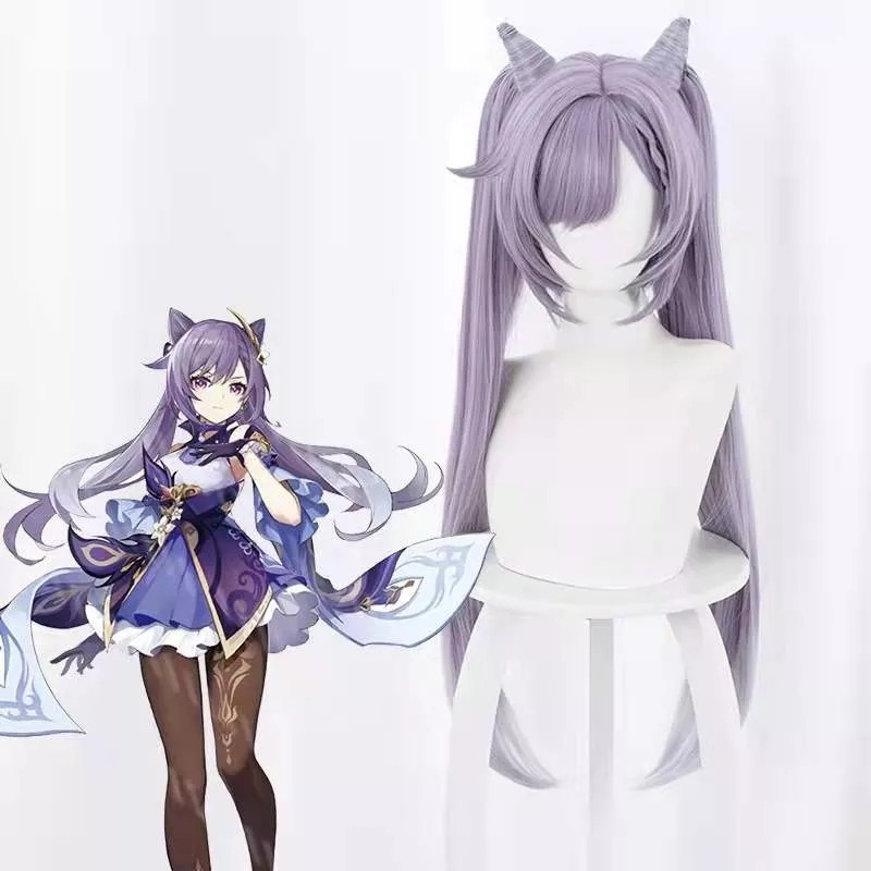 Ainizi Peluca Cosplay Genshin Impact Larga Coletas Hu Tao
