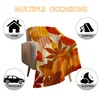 YeeJu Fall Decoraitve Throw Blanket Small Orange Thanksgiving Autumn Pumpkins
