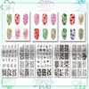 PH PandaHall 5pcs Floral Leaf Nail Art Templates, 96 Patterns