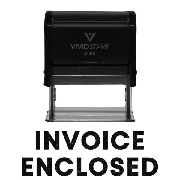 Vivid Stamp Invoice Enclosed Self-Inking Rubber Stamp – Black Ink