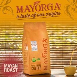 Mayorga Medium Roast Whole Bean Coffee, 5 lb bag - Mayan Blend Coffee Roast - Smooth & Flavorful Organic Coffee - Specialty Grade 100% Arabica Coffee Beans - Non-GMO, Direct Trade