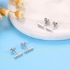 J-Style 2 Pairs Womens Stud Earrings 925 Silver Simple Design