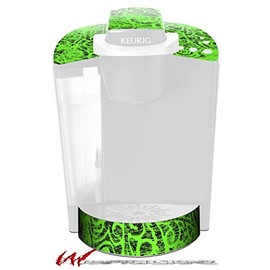 WraptorSkinz Decal Style Vinyl Skin compatible with Keurig K40 Elite Coffee Makers Folder Doodles Neon Green (COFFEE MAKER NOT INCLUDED)
