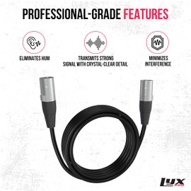 LyxPro 10 Feet Shielded CAT6 Ethercon Cable - Professional Audio & Lighting RJ45 Cable, Studio-Grade Sound Transmission, Extreme Durability - Black