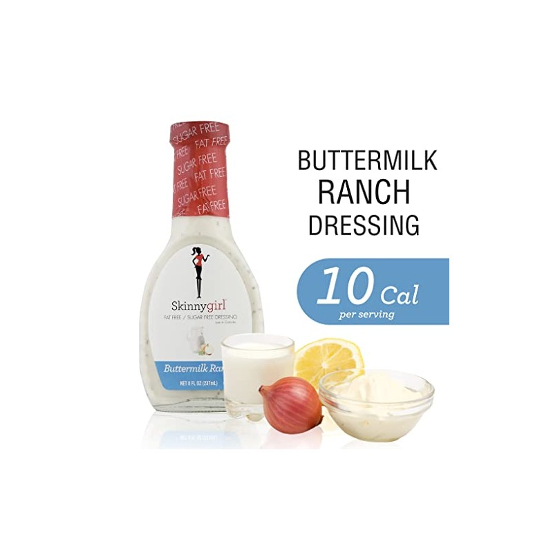 Skinnygirl Aderezo para ensaladas sin azúcar, sin grasa, rancho de