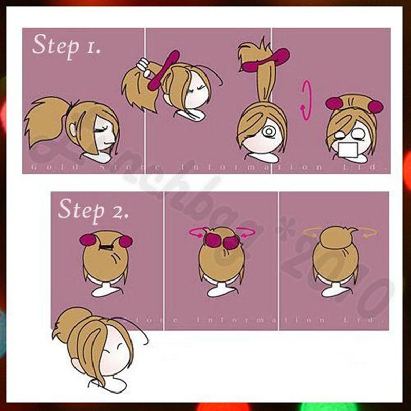 CareforYou® 4 x Foam Hair Styling Bun Maker Hair Bun