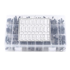 24 Value 500 Pieces Aluminium Electrolytic Capacitor Assortment Kit Including Model Number 0.1uF-1000uF