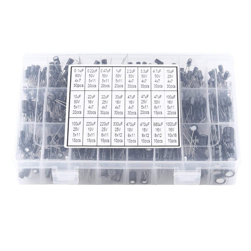 24 Value 500 Pieces Aluminium Electrolytic Capacitor Assortment Kit Including